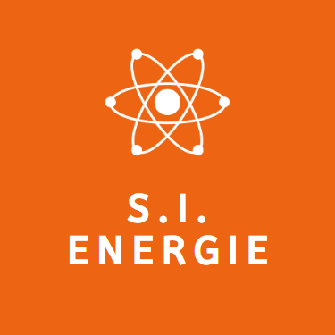 Logo S.I. ENERGIE blanc et orange