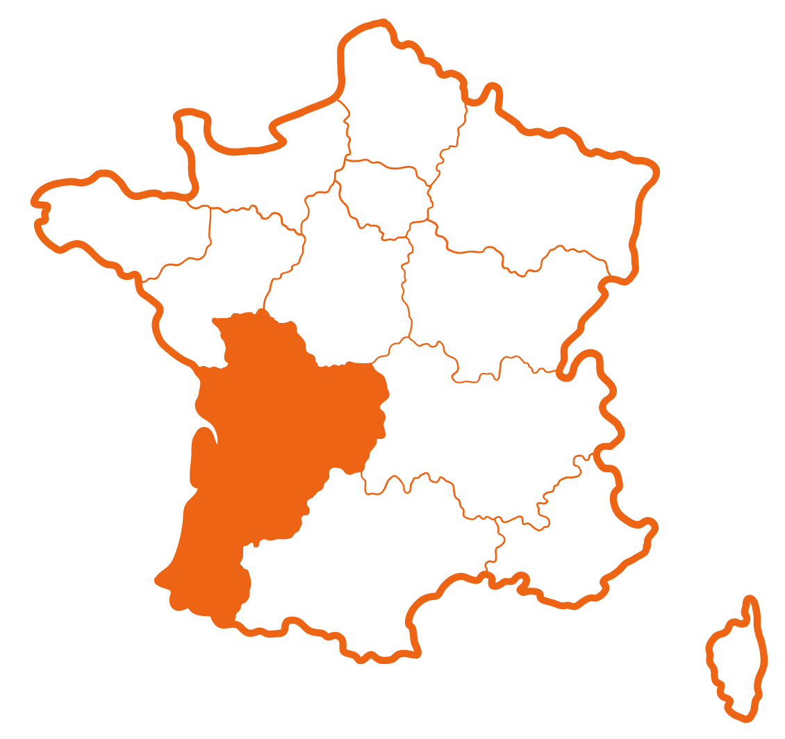 Carte France - Focus Nouvelle Aquitaine